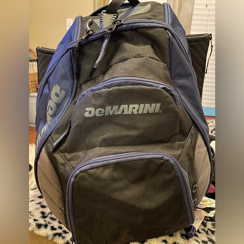 Demarini Voodoo Rebirth Bat Pack Backpack Baseball Softball Bag Gray/Black/Blue